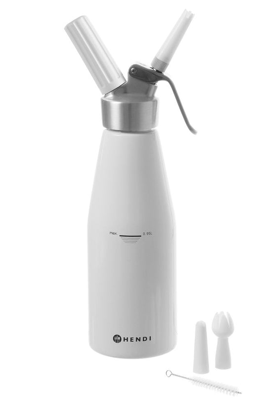 Hendi slagroomapparaat wit aluminium 0,95 l Kitchen Line – ruime slagroomspuit voor horeca