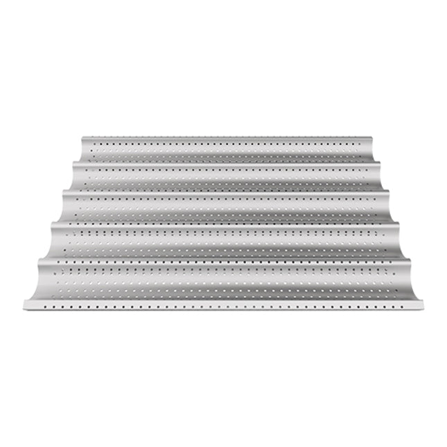 EMGA stokbroodplaat 60 x 40 cm – gegolfde bakplaat voor het bakken van meerdere baguettes tegelijk