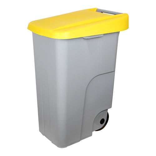 EMGA afvalcontainer 85 liter geel – rolcontainer voor afvalscheiding in de horeca