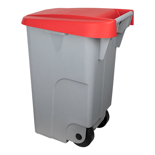 EMGA afvalcontainer 85 liter rood – kliko met wielen voor bedrijfsafval