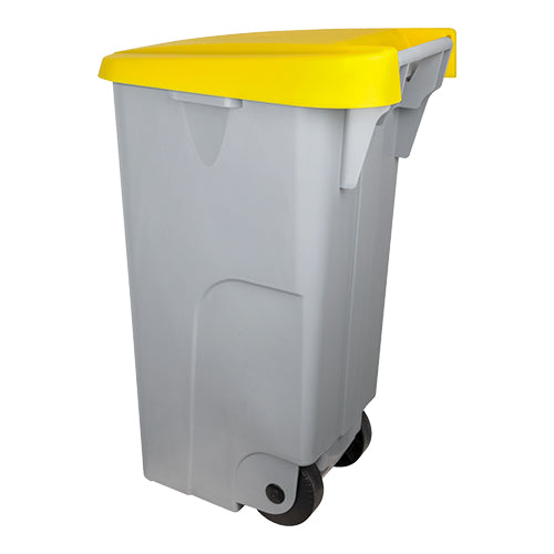 EMGA afvalcontainer 110 liter geel – kliko met wielen voor bedrijfsafval