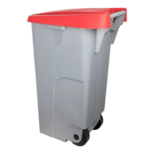 EMGA afvalcontainer 110 liter rood – kliko met wielen voor bedrijfsafval