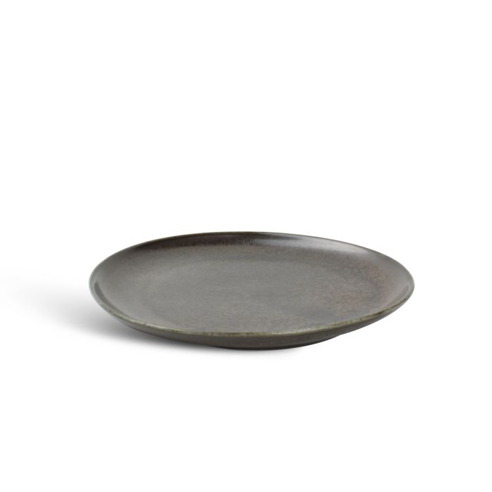 F2D Ceres plat bord 21x18,5 cm zwart – detail organisch porseleinen bord voor restaurant
