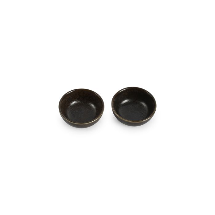 F2D Ceres kom 7,5xH3/3,5 cm zwart – detail klein dipschaaltje porselein voor bar en restaurant