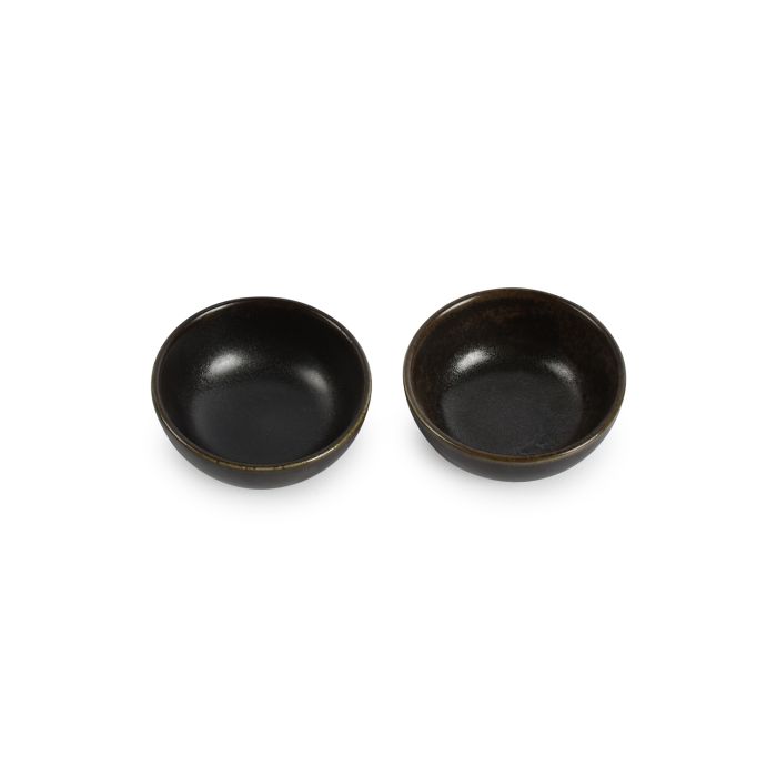 F2D Ceres kom 9,5xH3,5/4,5 cm zwart – detail klein porseleinen schaaltje voor sauzen en dips