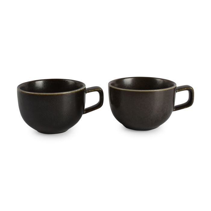 F2D Ceres kop 28 cl zwart – sfeerbeeld zwart porselein voor koffieservice in de horeca