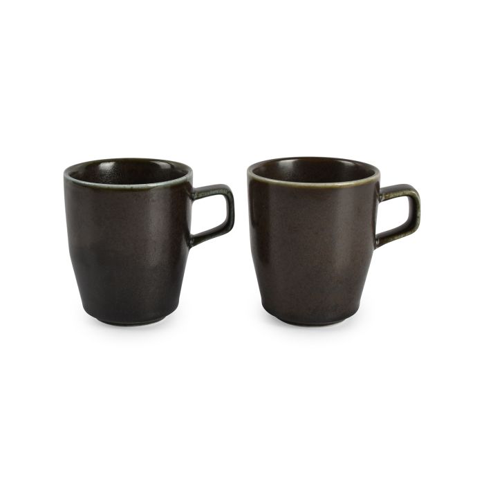 F2D Ceres beker 28 cl zwart – detailfoto porseleinen beker met oor voor koffie en thee