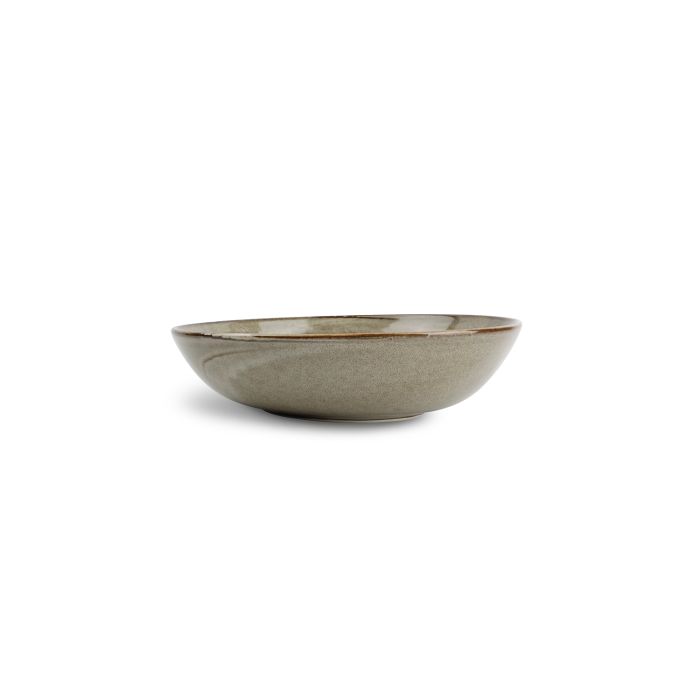 F2D Ceres diep bord 22xH6 cm grijs – zijaanzicht porseleinen pastabord voor restaurant