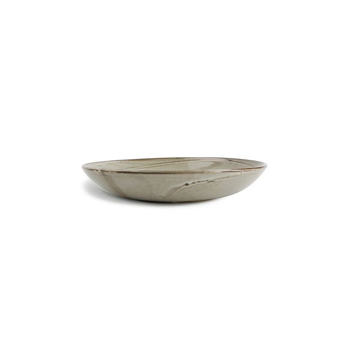 F2D Ceres diep bord 24,5xH4 cm grijs – zijaanzicht pastabord porselein voor restaurant