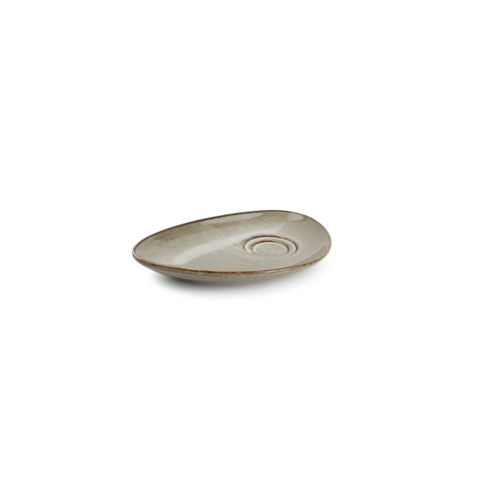 F2D Ceres schotel 20x13 cm grijs – detail porseleinen schotel voor koffie en gebak