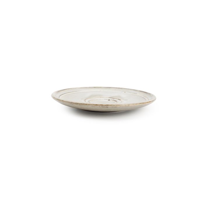 F2D Ceres schotel 14 cm universeel grijs – zijaanzicht porseleinen onderschotel voor koffie