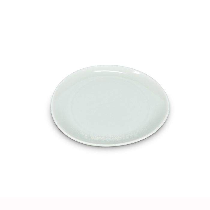 F2D Ceres plat bord 26x23 cm frost white – zijaanzicht organisch bord voor fine dining