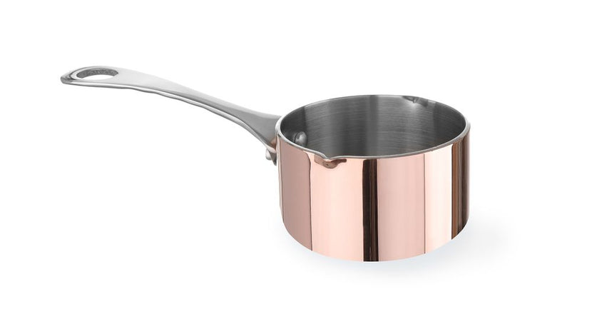 Hendi steelpannetje met schenktuit 3-ply 50x30 mm – mini sauspan voor tafelserveren