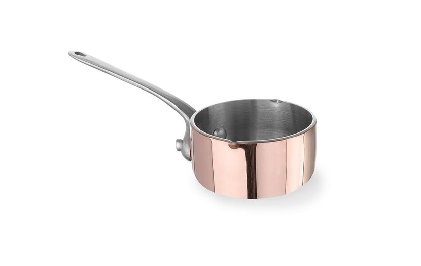 Hendi steelpannetje met schenktuit 3-ply 85x50 mm – sauspan voor keuken en tafelservice