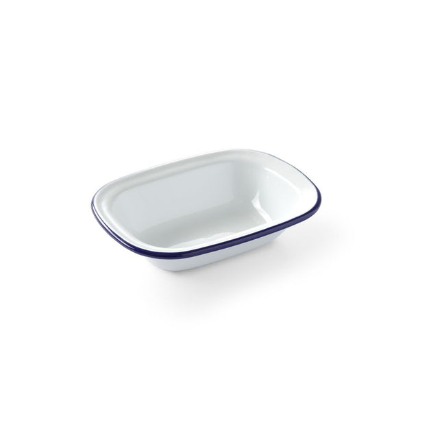 Hendi dessertschaal rechthoekig geëmailleerd 175x130 mm – ovenschaal voor desserts en tapas
