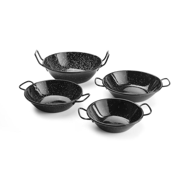Hendi paellaschaal 160 mm geëmailleerd plaatstaal – emaille schaal voor bijgerechten