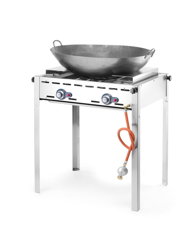 Plaatstalen Hendi wokpan 700 mm van bovenaf – diepe bodem voor roerbakken op hoog vuur