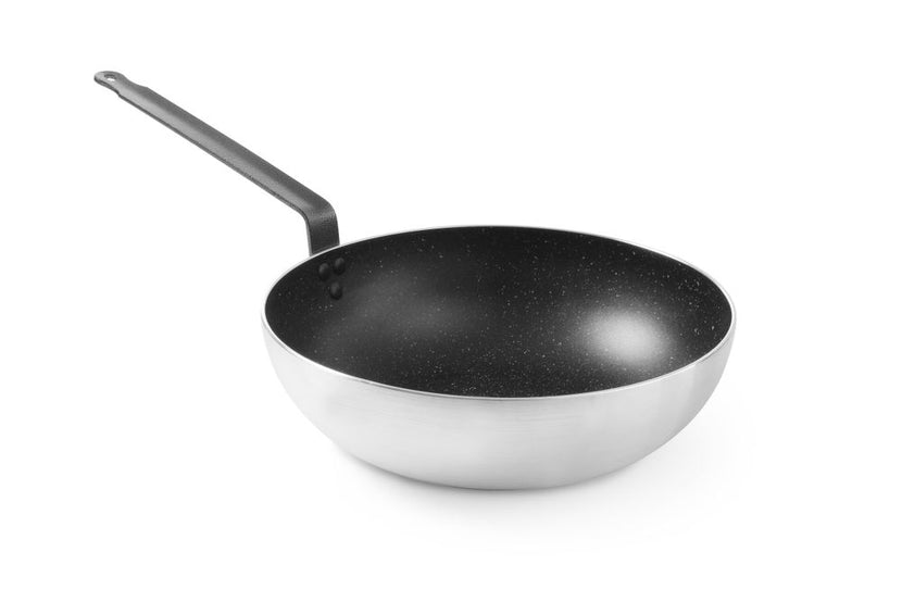 Hendi wokpan aluminium 320x100 mm Marble coating – diepe wok voor de professionele keuken