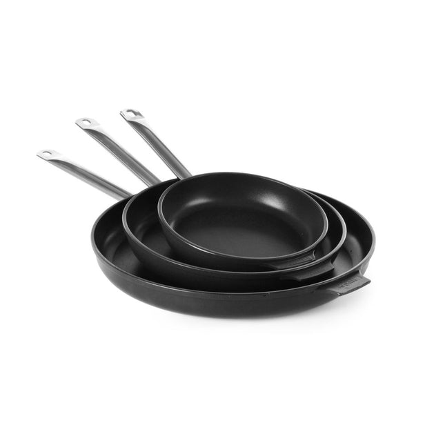 Hendi koekenpan gietaluminium 320x55 mm met RVS handvat – grote bakpan voor restaurantkeuken
