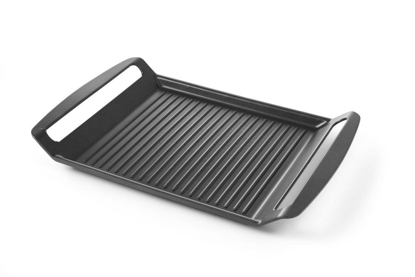 Zijaanzicht Hendi inductie grillplaat – dikke bodem voor gelijkmatige warmteverdeling
