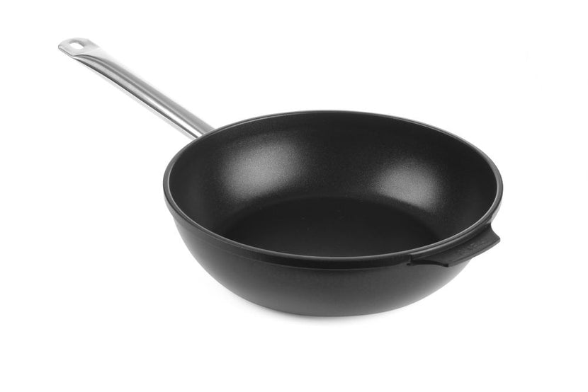 Hendi hapjespan gietaluminium 280x85 mm met RVS handvat – diepe pan voor stoven en bakken