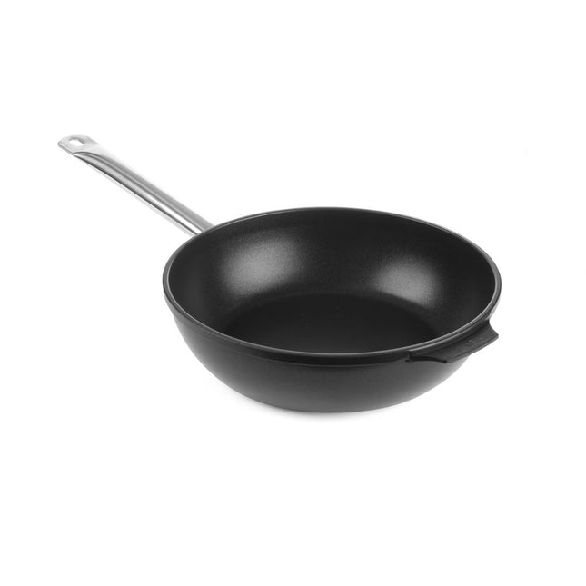 Hendi hapjespan gietaluminium 280x85 mm met RVS handvat – diepe pan voor stoven en bakken