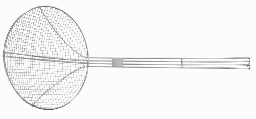 Hendi frituurschep RVS 220x540 mm met versterkte draadgreep – XL schuimspaan voor de horeca
