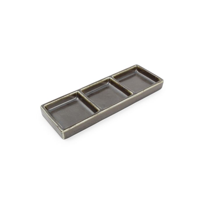 F2D Ceres serveerschaal 24x8 cm zwart – zijaanzicht langwerpige schaal voor tapas en amuses