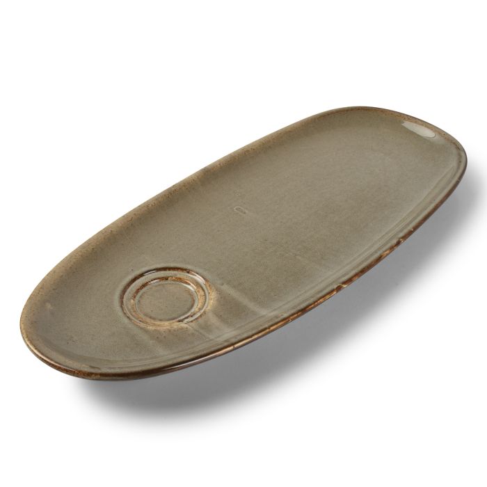 F2D Ceres schotel 35x15 cm universeel grijs – zijaanzicht serveerschotel voor de horeca