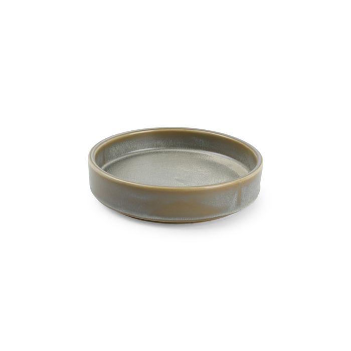 F2D Usko plat bord 13,5xH3 cm groen – sfeerbeeld groen porselein voor tapas en amuses