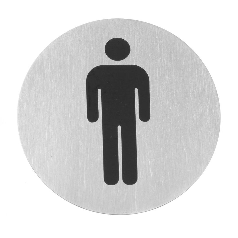 Hendi deurschild RVS Heren 75 mm – roestvrijstalen toiletbordje voor horeca en hotel