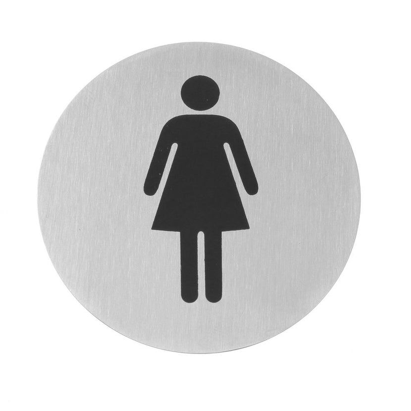Hendi deurschild RVS Dames 75 mm – pictogrambordje voor het damestoilet in restaurant