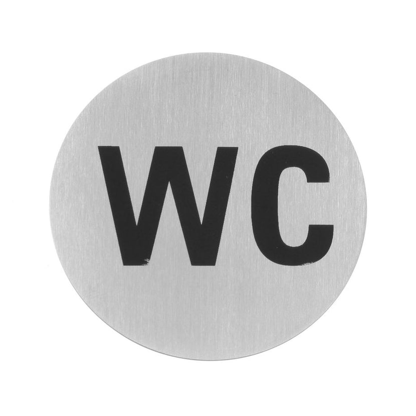 Hendi deurschild RVS WC 75 mm – roestvrijstalen toiletaanduiding voor de horeca