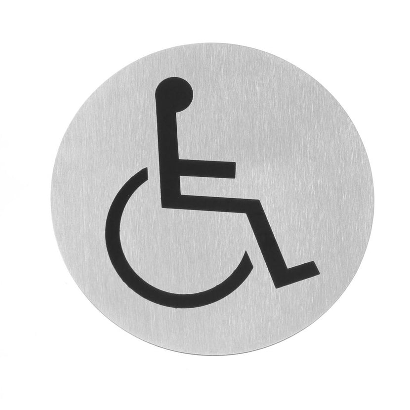 Hendi deurschild RVS rolstoel 75 mm – bordje voor het invalidentoilet in de horeca