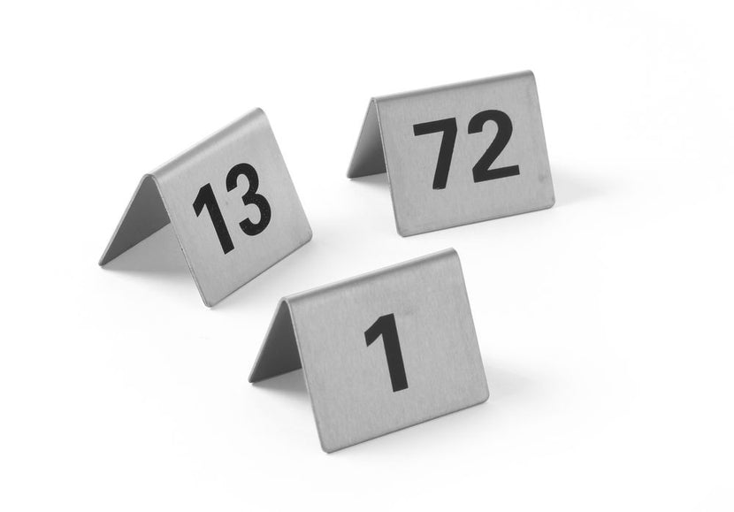Hendi tafelstandaards met nummers 1 tot 12 RVS 55x52x35 mm – tafelnummers voor restaurant