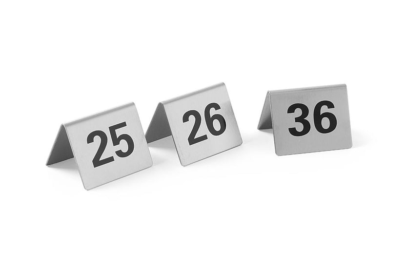 Hendi tafelstandaards met nummers 25 tot 36 RVS 55x52x35 mm – nummering voor grote zalen