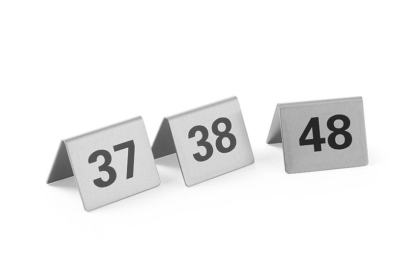 Hendi tafelstandaards met nummers 37 tot 48 RVS 55x52x35 mm – tafelnummers voor banqueting
