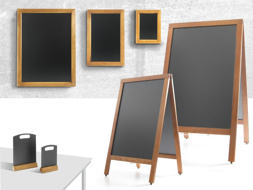 Hendi krijtbord 300x400 mm met houten lijst – sfeervolle menuborden voor de horeca
