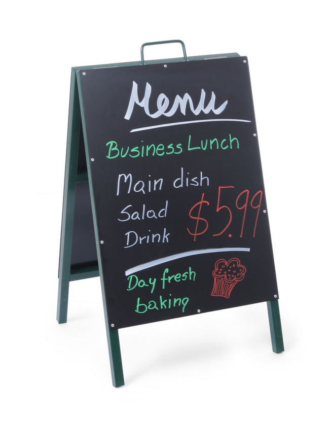 Hendi krijtstoepbord 500x850 mm – reclamebord met stalen frame voor terras en horeca-ingang