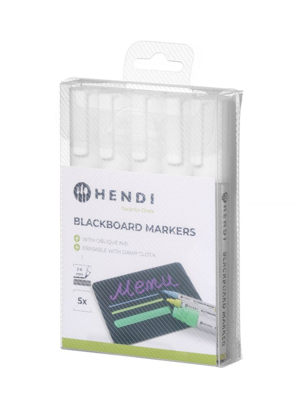 Hendi witte krijtstift 5 mm – detail van de schuine punt voor strak schrijven op menubord