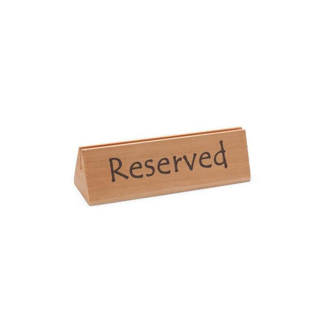 Hendi tafelstandaard gereserveerd 125x44x44 mm – houten reserveringsbordje voor restauranttafel