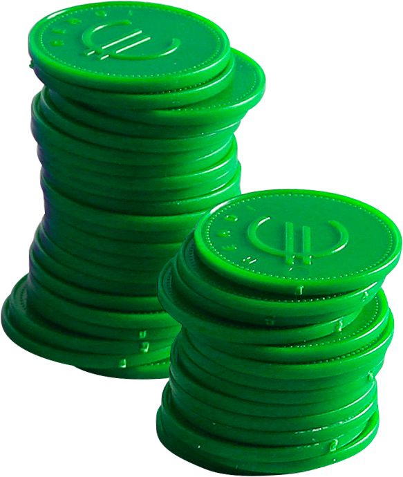 Hendi consumptiemunten groen ABS – 100 stuks kunststof drankmunten voor feest en catering