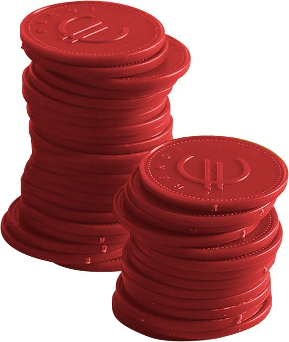 Hendi consumptiemunten rood ABS – 100 herbruikbare munten voor bar, festival en evenement
