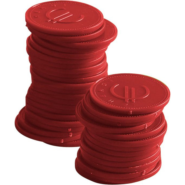 Hendi consumptiemunten rood ABS – 100 herbruikbare munten voor bar, festival en evenement