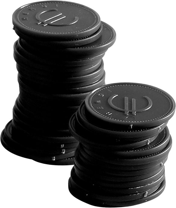 Hendi consumptiemunten zwart ABS – set van 100 munten voor evenementenhoreca en partycatering