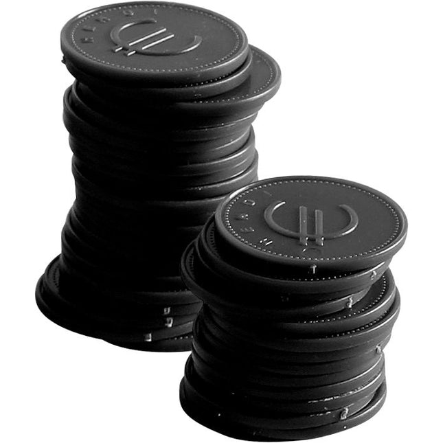 Hendi consumptiemunten zwart ABS – set van 100 munten voor evenementenhoreca en partycatering