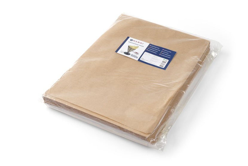 Hendi vetbestendig papier blanco 250x350 mm – 500 neutrale vellen voor snacks en afhaalmaaltijden