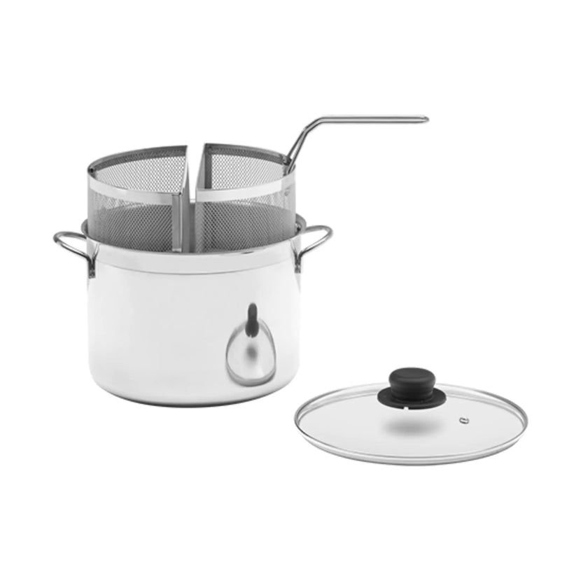 EMGA pastapan Ø 24 cm met 2 vergieten 6 liter – rvs kookpan voor pasta in de professionele keuken