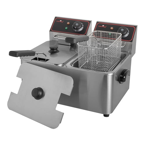 EMGA dubbele friteuse 2x5 liter 230V – elektrische friteuse voor snackbar en horeca