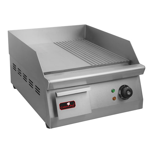 EMGA bak- en grillplaat Midi half glad half gegroefd – grillplaat voor de horeca